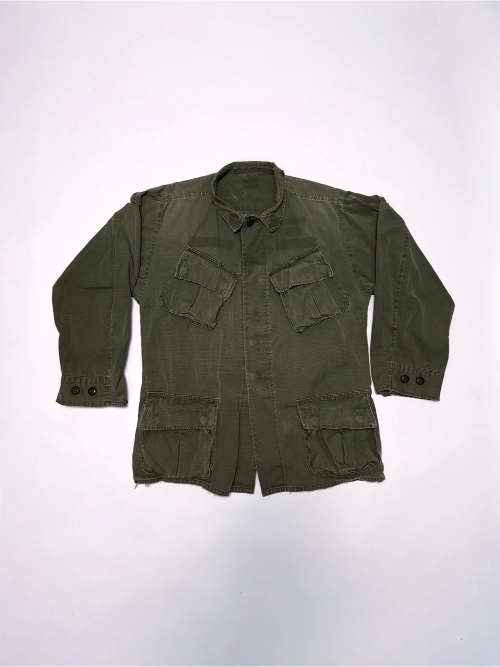 1969 US Army Vietnam OG-107 Ripstop Jungle Fatigue Jacket XL